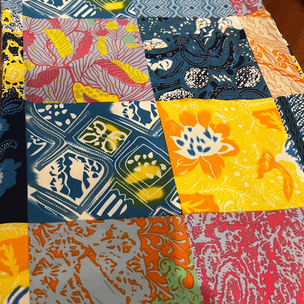 CIDER Patchwork Pants Multicolor Lightweight Stra… - image 4